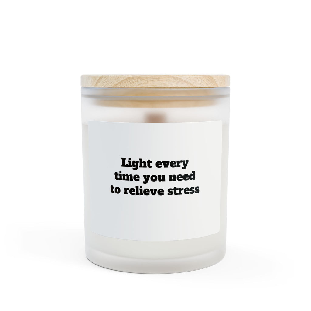Aromatherapy Candle — "Light Every Time You Need to Relieve Stress" Frosted Glass 11oz