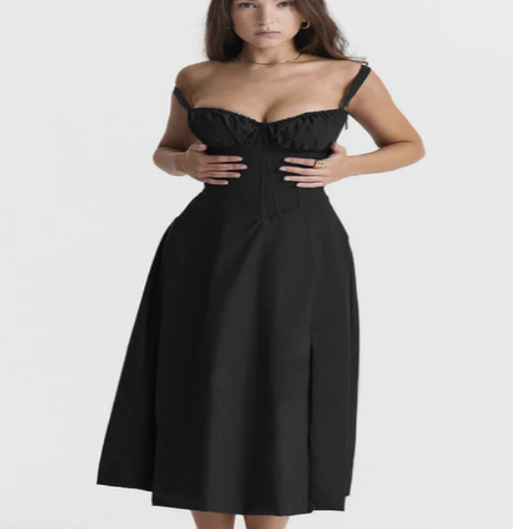 Parisian Dress - Waist Shaping Floral Maxi Dress (One Piece)